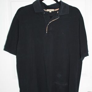 BLACK BURBERRY LONDON POLO SHIRT